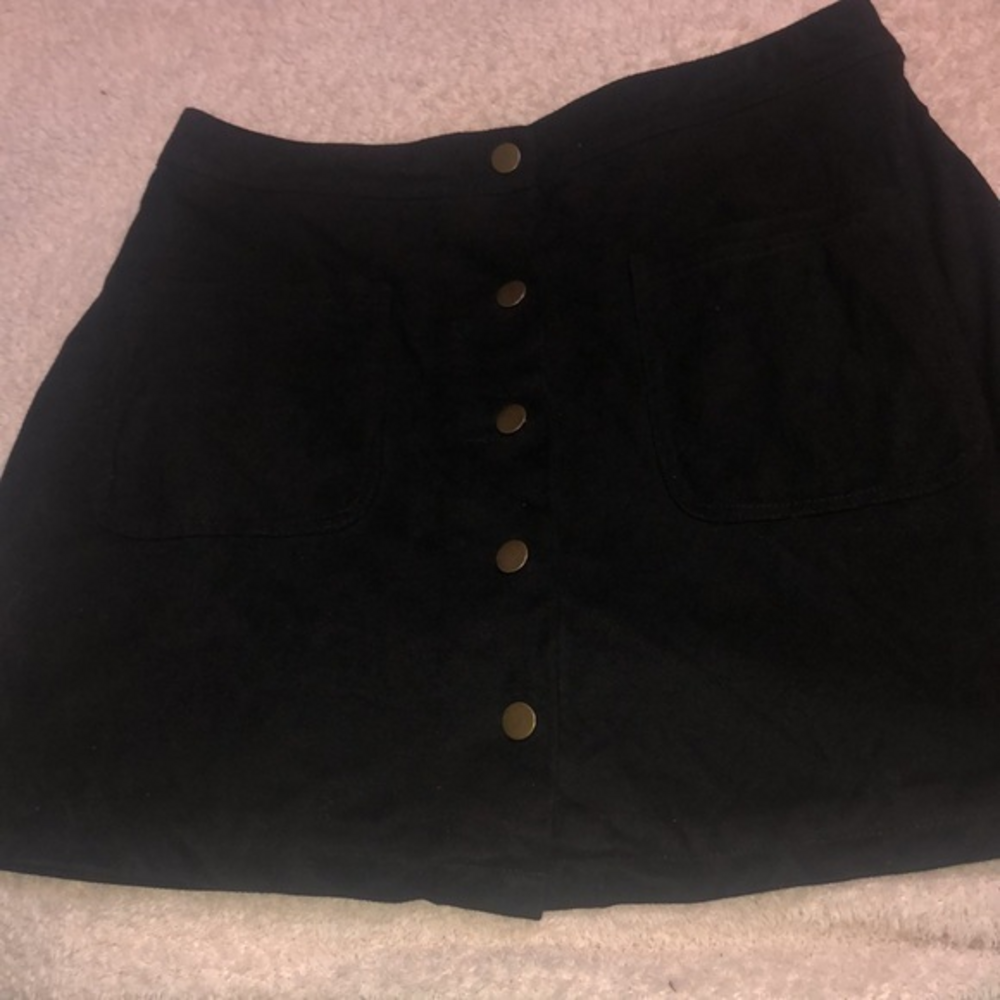 Libby‎ story size small snap front black mini skirt with two front pockets